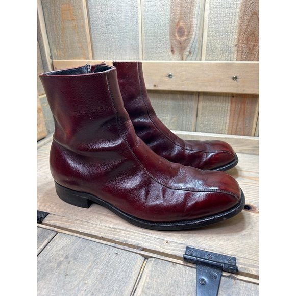 Mason Shoes Mason Shoes Burgundy Red Leather Boots Mens Us D Inside